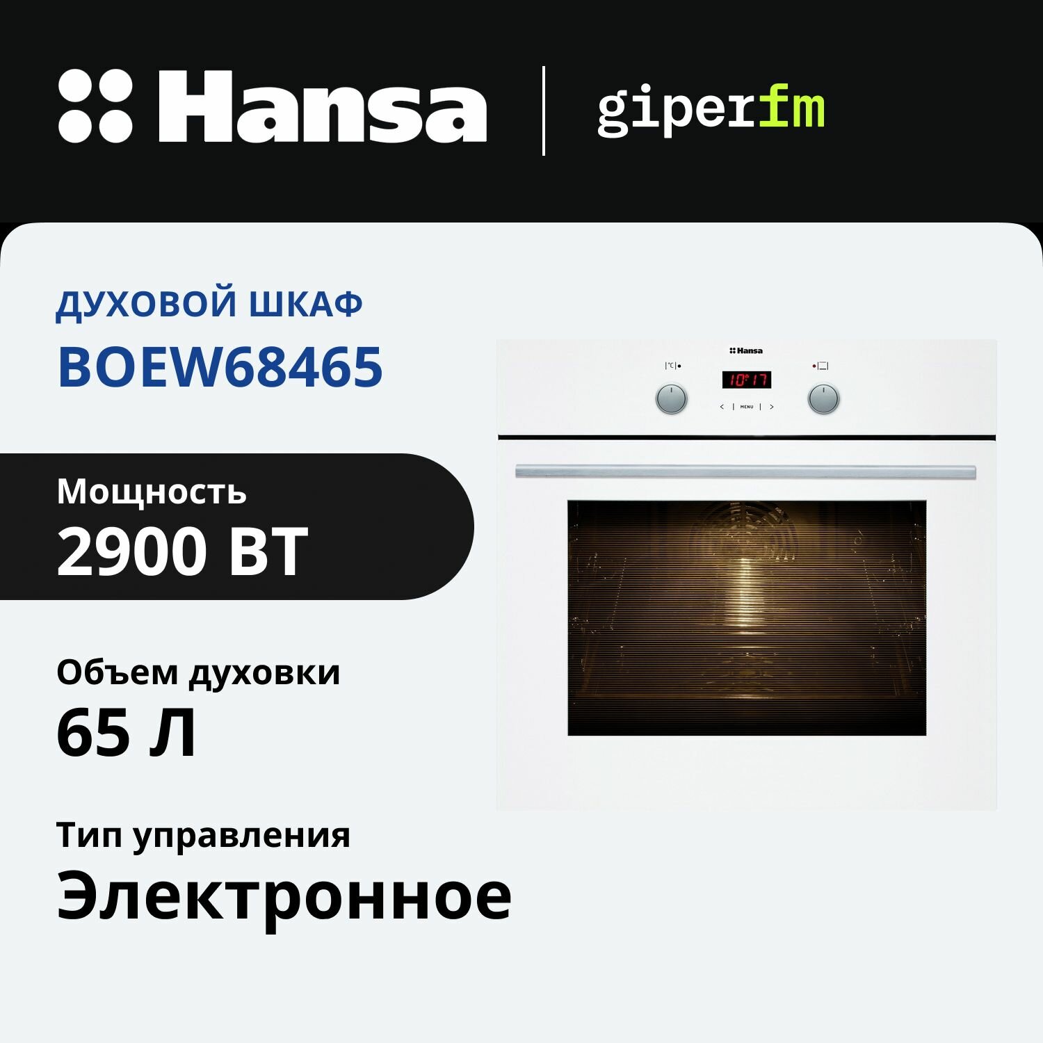 Встраиваемый духовой шкаф Hansa BOEW68465, белый