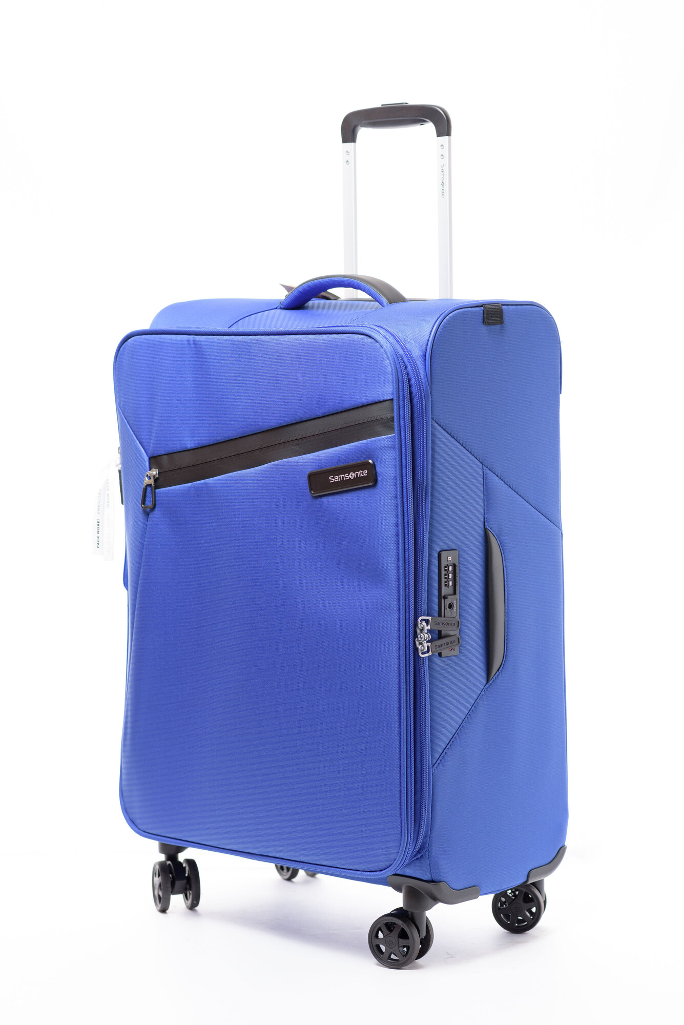 Чемодан Samsonite, текстиль M, голубой — фото 1