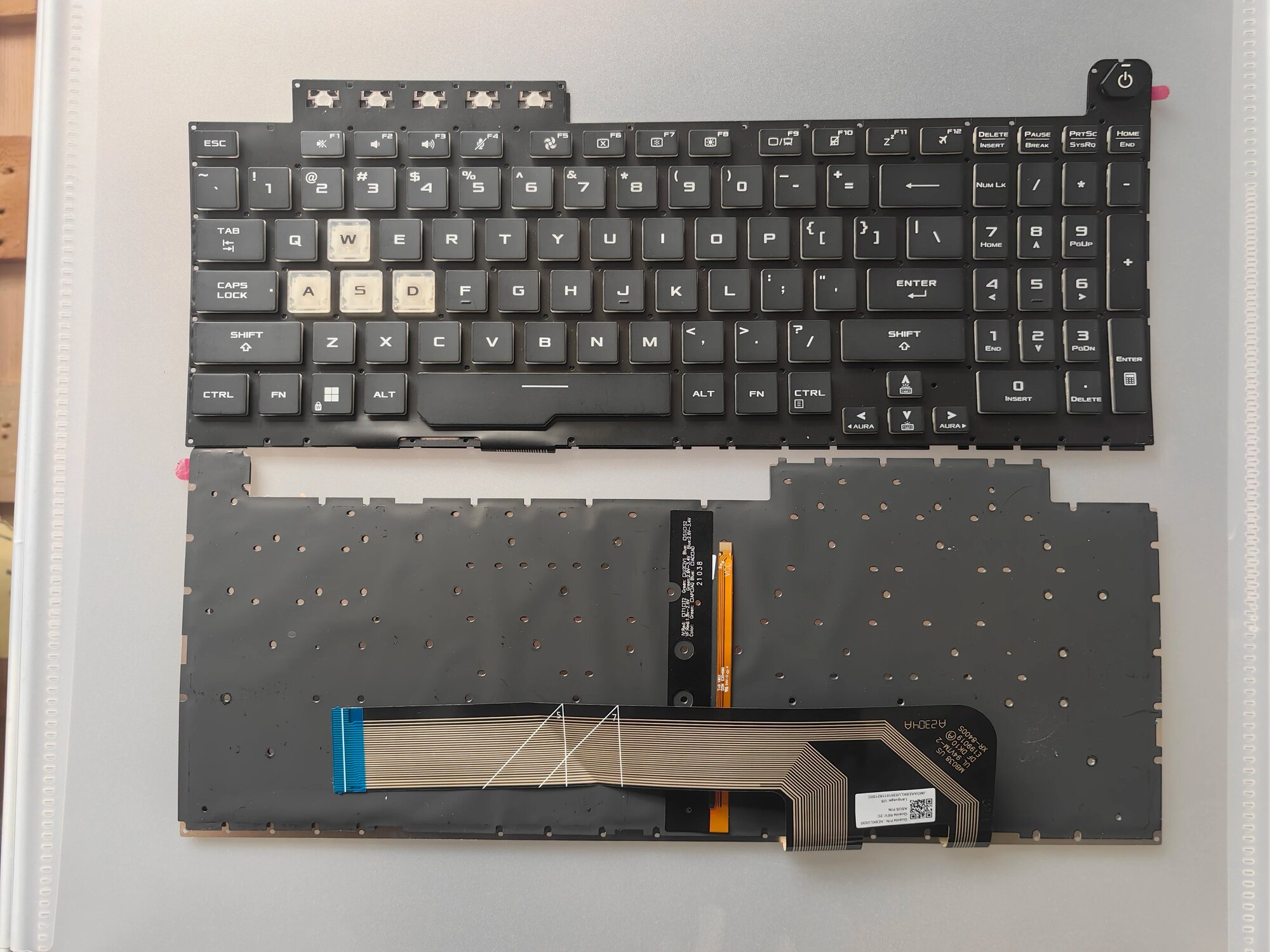 COMOLADO Клавиатура TUF Gaming F15 черная RGB, US RU