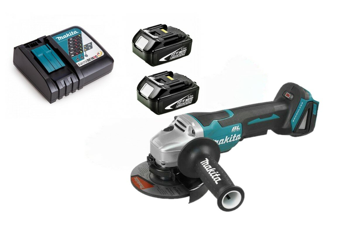 Аккумуляторная УШМ 125мм Makita DGA508RG2 (18V 2 x 6.0Ah Li-Ion)