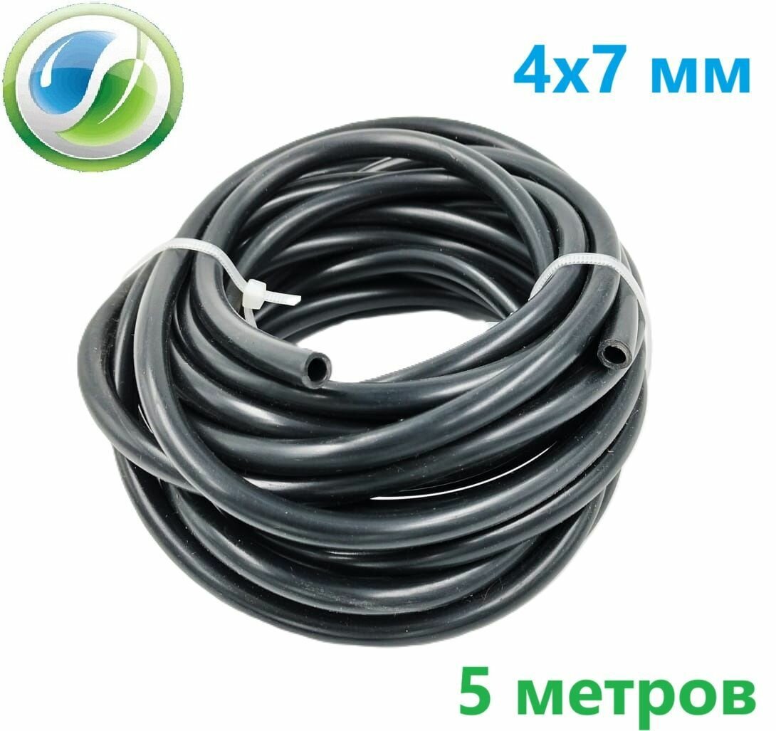Микротрубка (5 м) 7х4 мм чёрная
