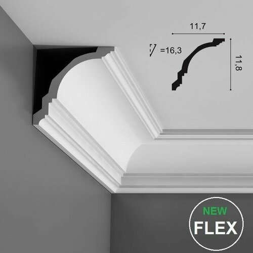 Карниз Гибкий Orac Decor CX106F Д200xШ11.7xВ11.8 см Лепнина из Дюрополимера / Орак Декор.