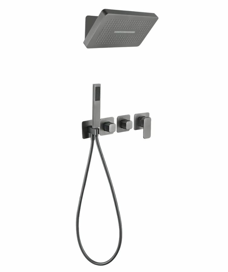 Душевая система со встраиваемым смесителем Grocenberg GB5030BG графит