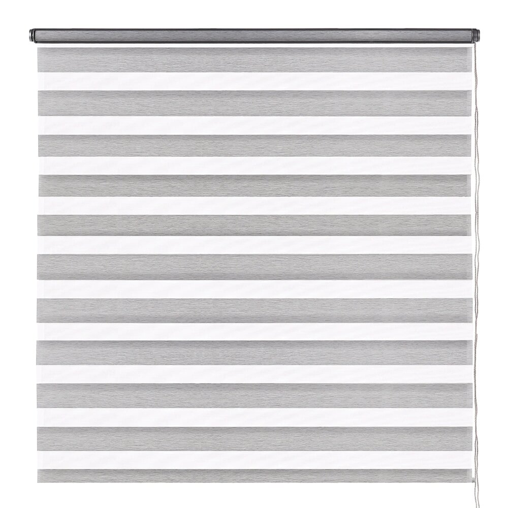 Рулонная штора День-Ночь на планке NEODECO 140x175 см цвет серый