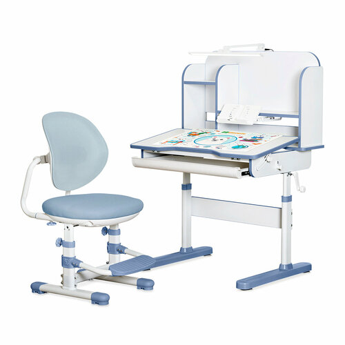 Растущий стол парта и стул детский набор Ergokids Umba BD-38 темно-синий 22206₽