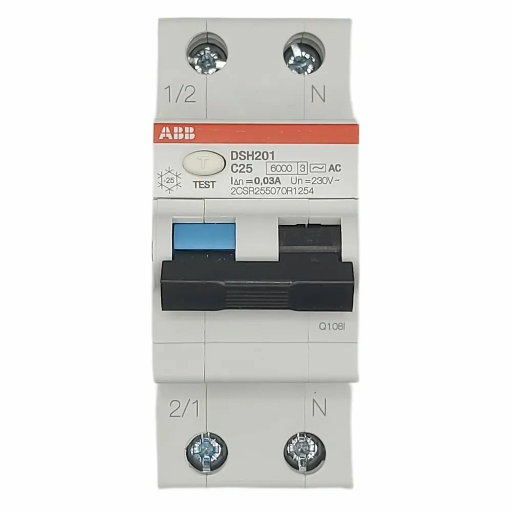 Дифференциальный автомат ABB DSH201 2п 25А 30мА тип AC 6000 кА (1P+N) 2CSR255070R1254