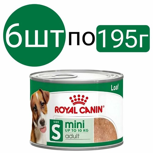 фото Влажный корм royal canin mini adult для собак, паштет (6шт по 195г)