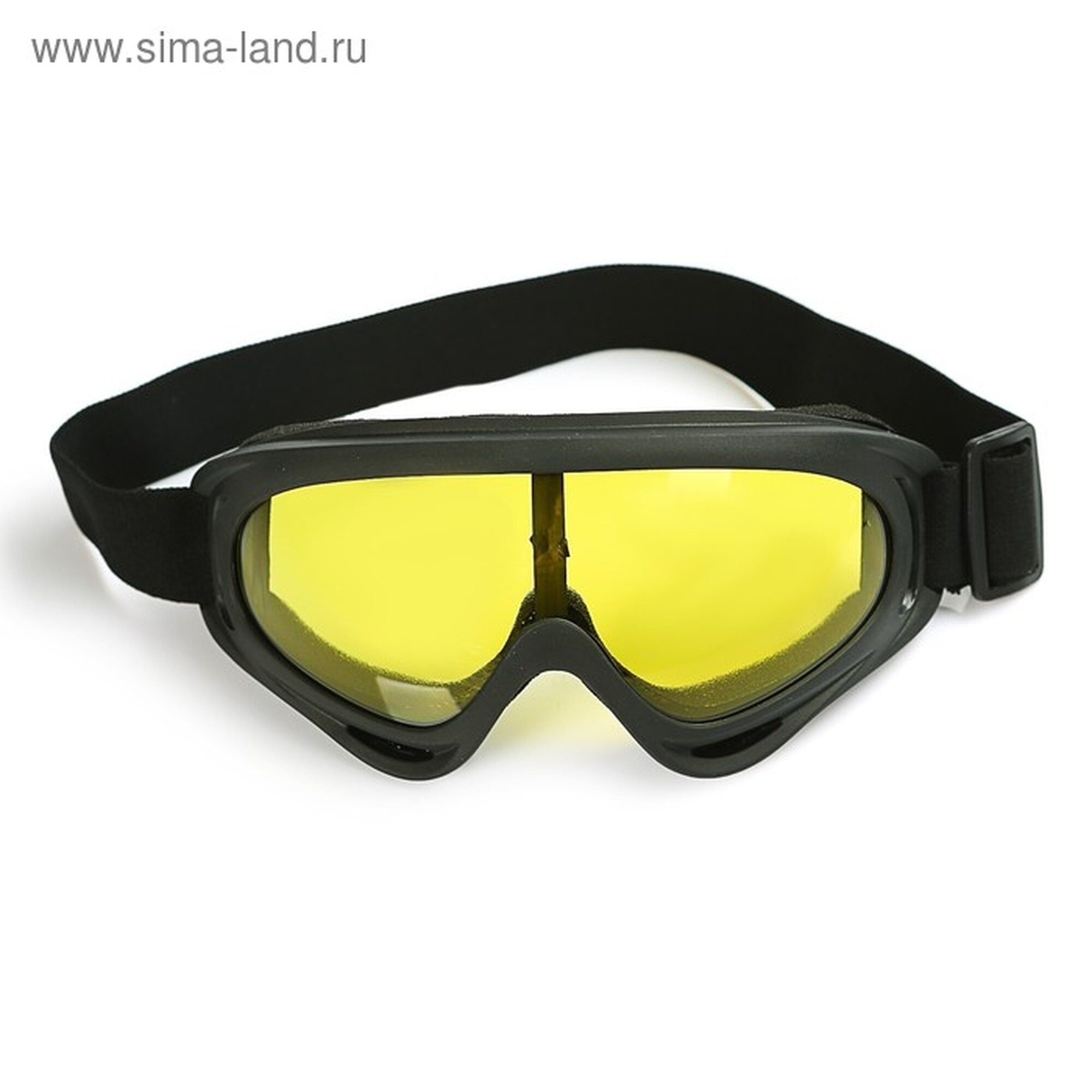 Очки Сима-ленд для езды на мототехнике стекло желтое цвет черный