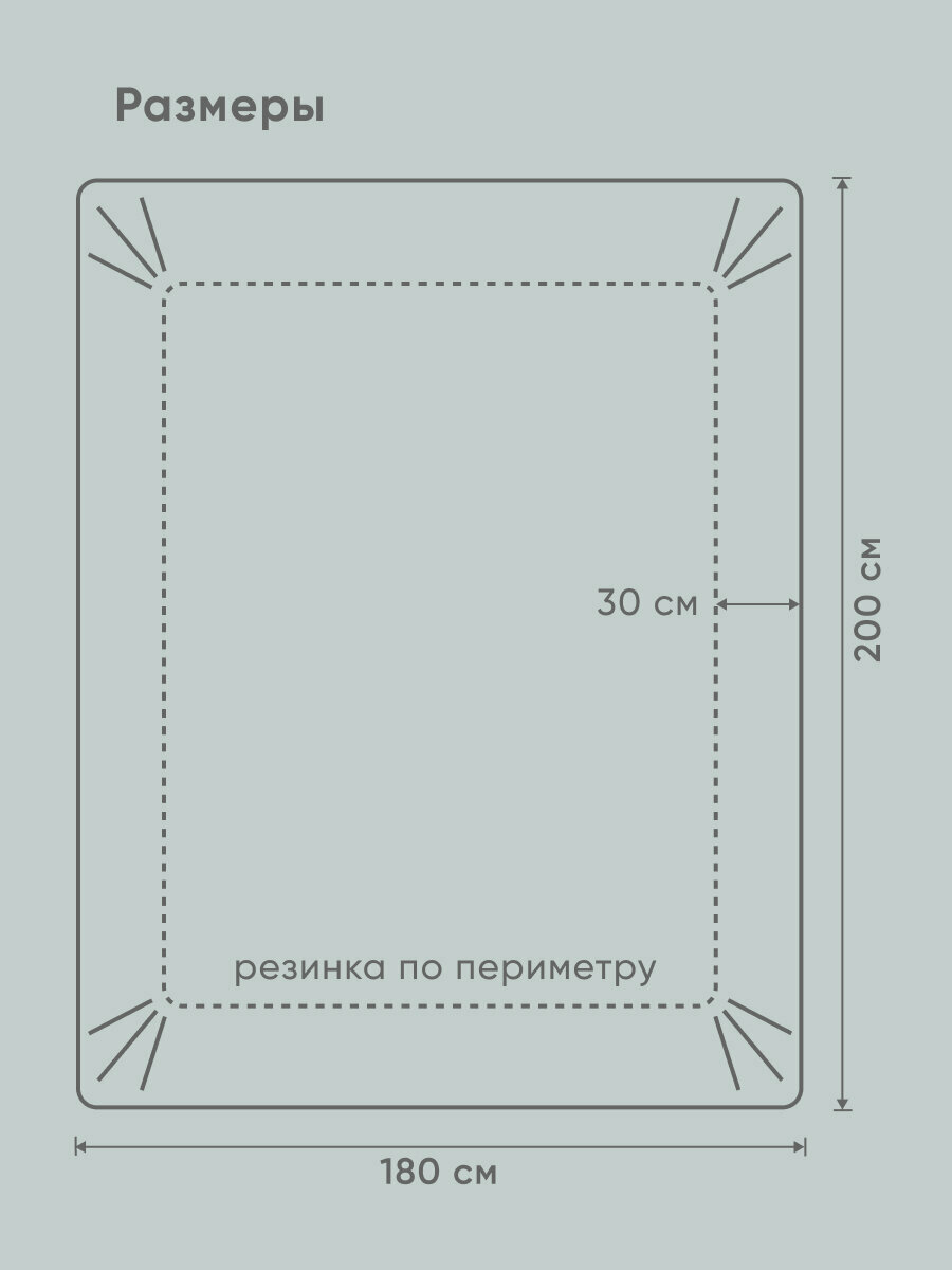 Простыня на резинке Askona (Аскона) Organic Cotton Фисташковый 180*200*30 — фото 1