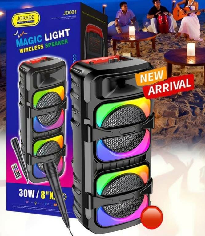 Портативная колонка JOKADE JD031 с RGB подсветкой и микрофоном (30W