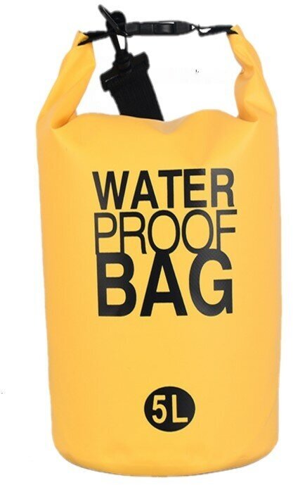 Герморюкзак, гермомешок, водонепроницаемый, водоотталкивающий 5 литров, Water Proof Bag, желтый