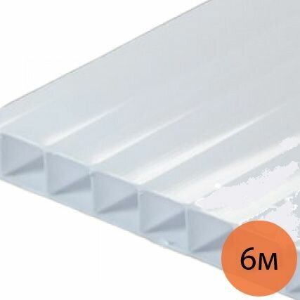 фото Ультрамарин поликарбонат сотовый молочно-белый 4мм 2100х6000мм / ULTRAMARIN поликарбонат сотовый молочный белый 6000х2100х4мм класс эконом