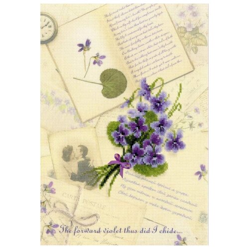 фото Набор письмо о любви. фиалки частичная вышивка 21х30 риолис 0039 рт 0039 рт