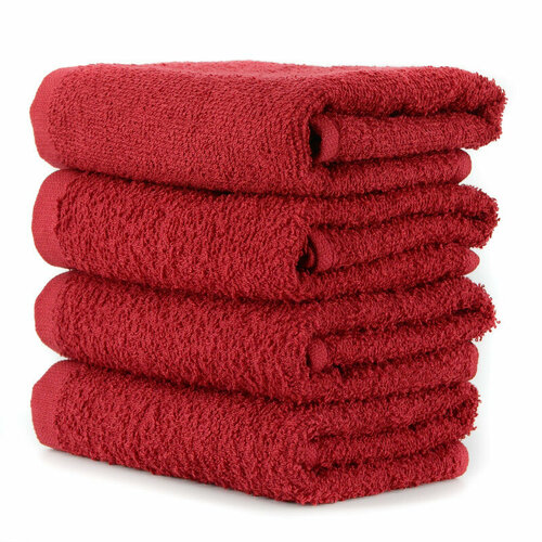 Набор полотенец махровых 4шт 30х50см для рук, темно-бордовый