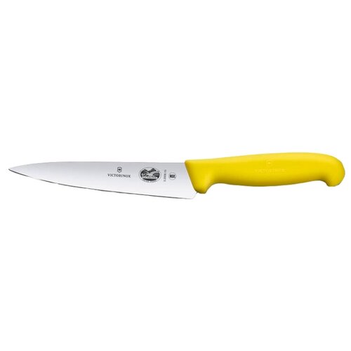 фото Нож для разделки мяса victorinox fibrox, лезвие 15 см, желтый