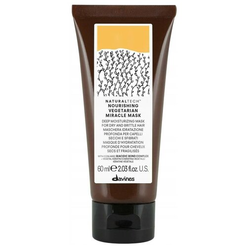 Интенсивно питающая маска Davines Naturaltech nourishing vegetarian miracle mask для волос Вегетарианское чудо 60 мл