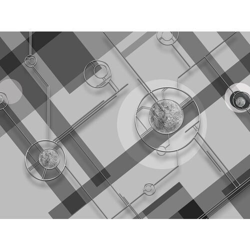 Моющиеся виниловые фотообои GrandPiK Круги серебро. Черно-белые. Лофт, 400х300 см моющиеся виниловые фотообои grandpik круги серебро черно белые лофт 300х260 см