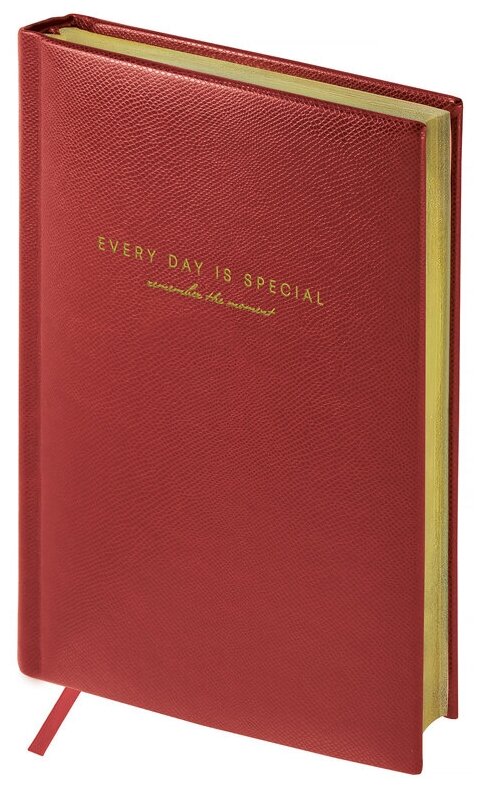 Ежедневник недатированный А5, 136 листов, кожзам, OfficeSpace "Dallas", бордовый, золотой срез
