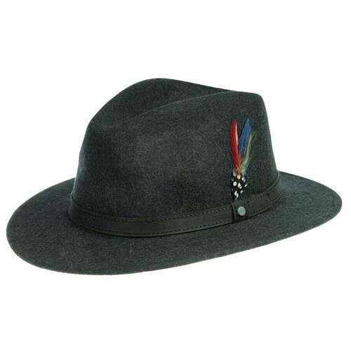 фото Шляпа федора stetson, шерсть, утепленная, размер 61, серый