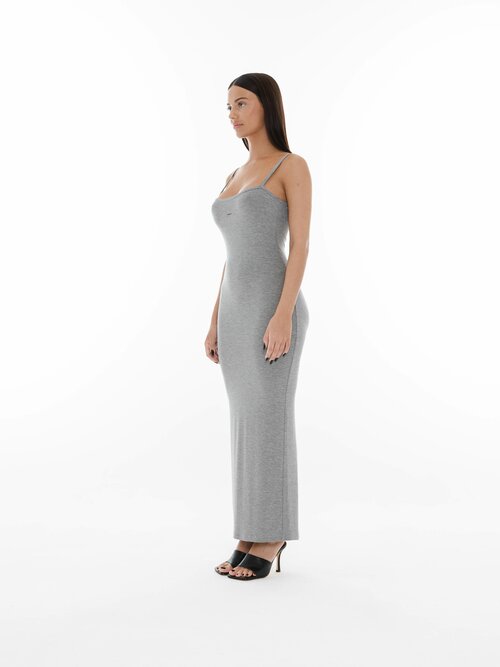 Платье-майка moysha, вискоза, прилегающее, миди, размер XS, серый