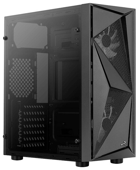 Корпус ATX Miditower AeroCool Glider Cosmo-G-BK-v1 Black - фотография № 1