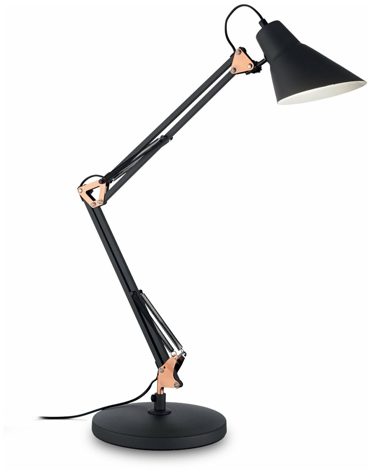 Лампа настольная ideal lux Sally TL1 H580мм макс.42Вт Е27 IP20 230В Черный с медными элементами Металл Выключатель Без ламп 061160.