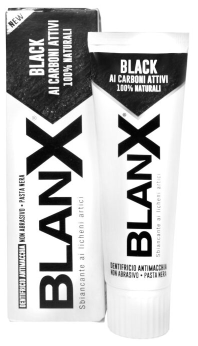 Зубная паста BlanX Black Charcoal, отбеливающая, 75 мл, 75 г