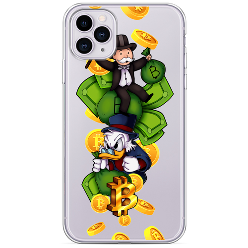 Силиконовый чехол на Apple iPhone 11 Pro / Айфон 11 Про Scrooge McDuck and Monopoly, прозрачный
