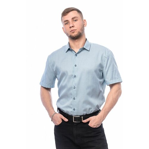 фото Рубашка imperator, размер 50/l (170-178, 41 ворот), бирюзовый