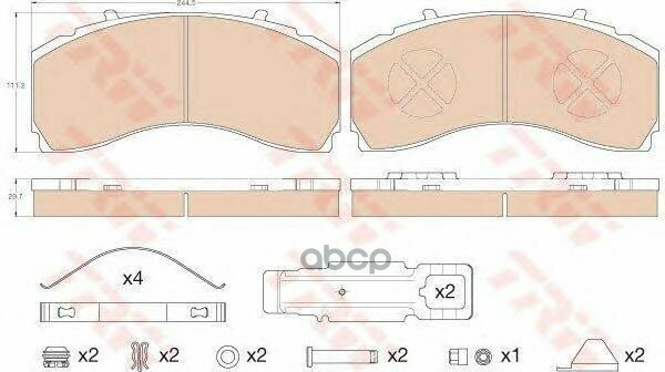 Gdb5111_колодки Дисковые П!29246 С Р/К, Knorr Sm7mb Actros/Mp2/Mp4 2003> TRW арт. GDB5111