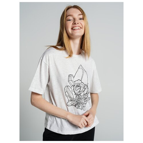 фото Футболка твое 75038 размер s, белый меланж