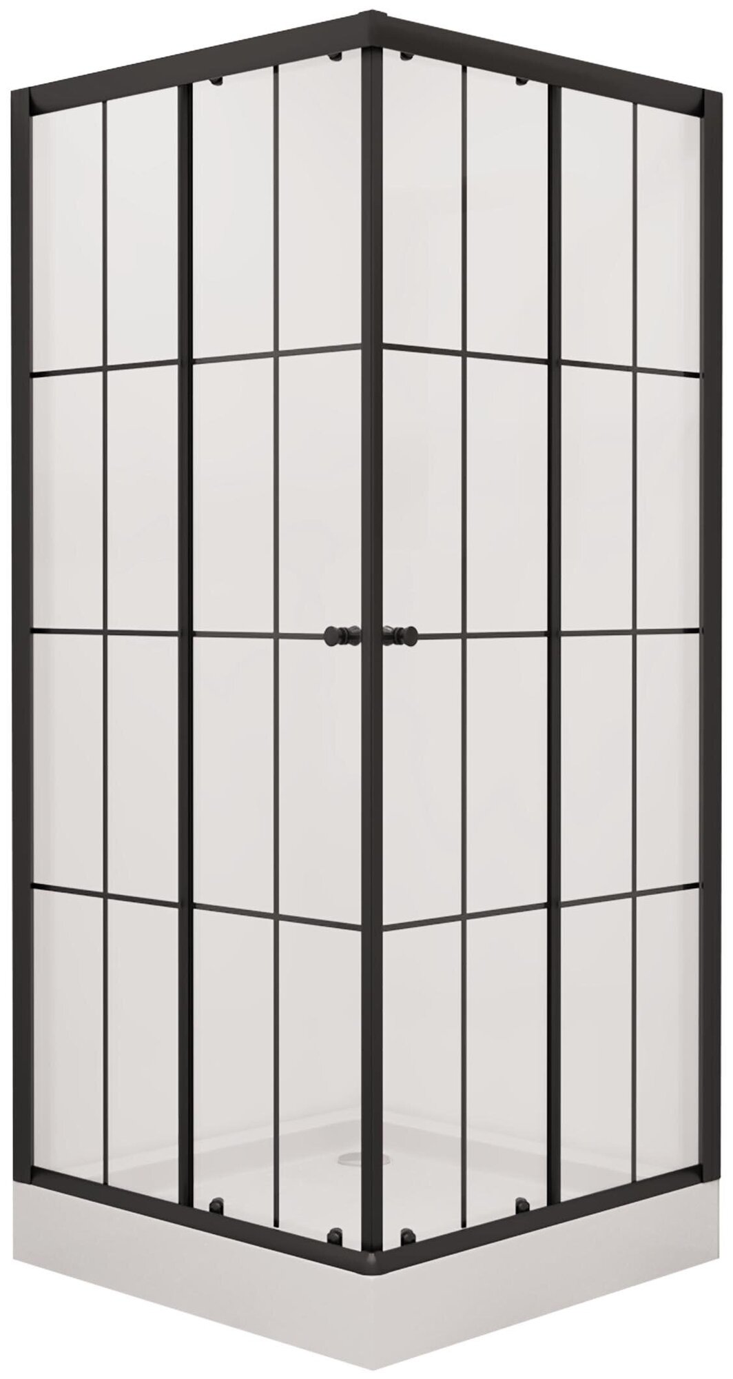 Уголок душевой NG- 0190-14 (900х900х1950) низкий поддон(14см), стекло прозрачное, 2 места