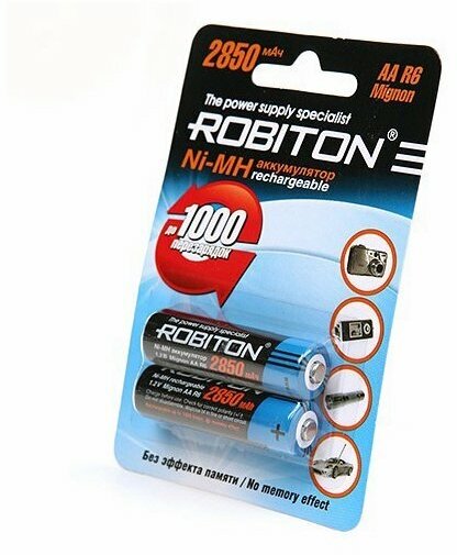 Аккумуляторы типа AA Robiton R6 (комплект 2 штуки) 2850mAh