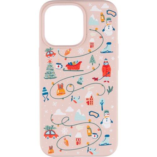 Чехол VLP Чехол vlp для iPhone 13 Pro, Art Collection, Winter, светло-розовый силиконовый чехол vlp silicone case soft touch для apple airpods pro coral