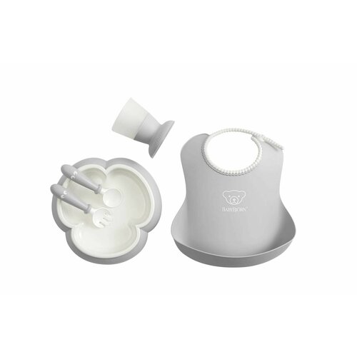 Посуда BabyBjorn Baby Dinner Set Powder 5пр Grey