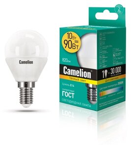 Светодиодная лампочка Camelion LED10-G45/830/E14