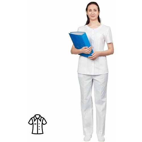 Блуза медицинская женская м16-БЛ короткий рукав белая размер 48-50 рост 158-164, 830137