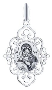 Иконка из серебра «Икона Божьей Матери Владимирская» 94100256 SOKOLOV Иконка из серебра «Икона Божье
