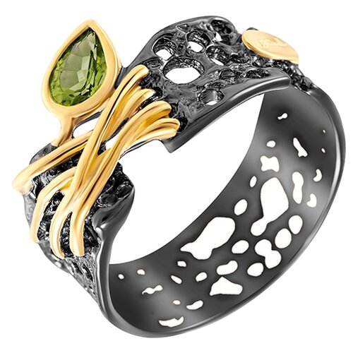 фото Element47 широкое ювелирное кольцо из серебра 925 пробы с перидотами r00144-1_ko_pd_bj, размер 17