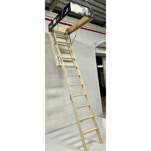 Чердачная лестница Docke LUX 70х120х300 (лесенка складная / раскладная, раздвижная с поручнем ручкой и ступенями на чердак)