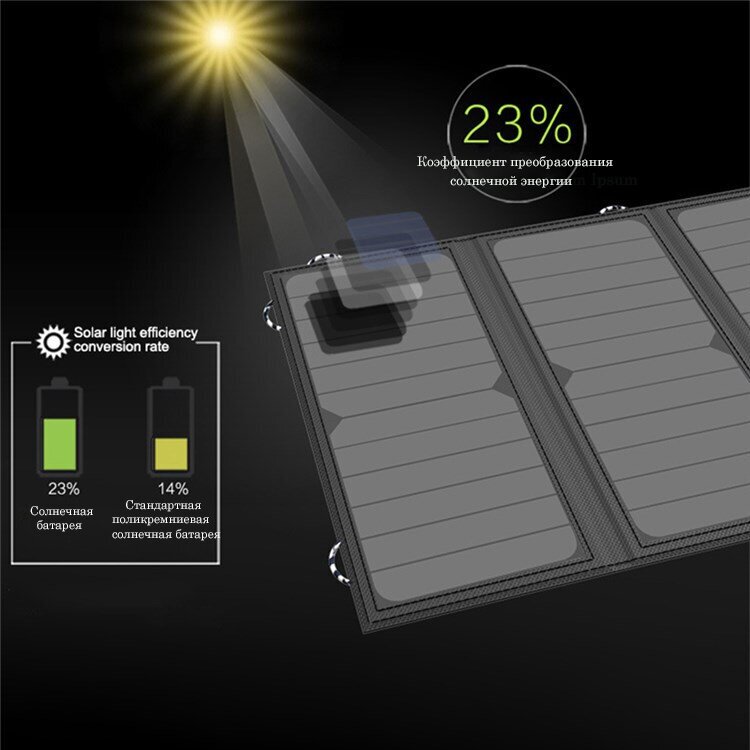 Солнечная панель/батарея портативная зарядка USB 21W - фотография № 7