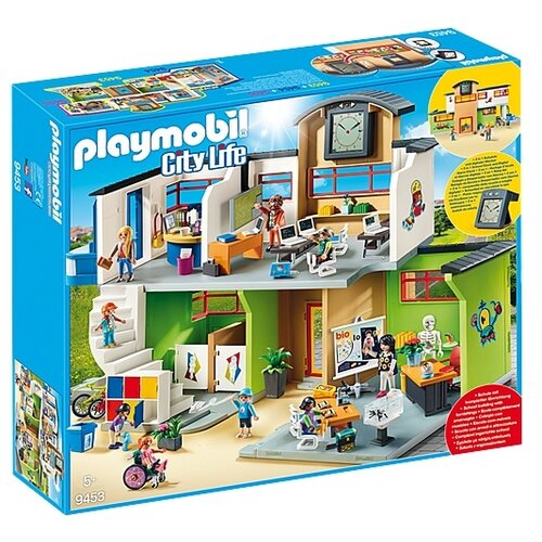 фото Набор с элементами конструктора playmobil city life 9453 меблированное здание школы