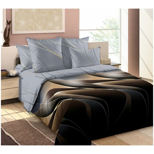 Комплект постельного белья 2х сп с евро поплин Поток