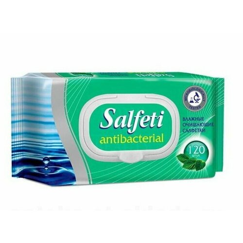 Купить SALFETI Влажные салфетки Антибактериальные с клапаном 120 шт.