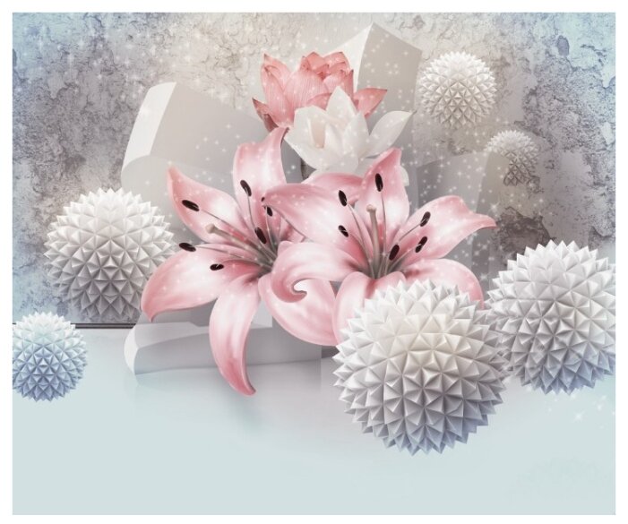 Фотообои флизелиновые Design Studio 3D Лилии с колючими шарами 3х2.5м