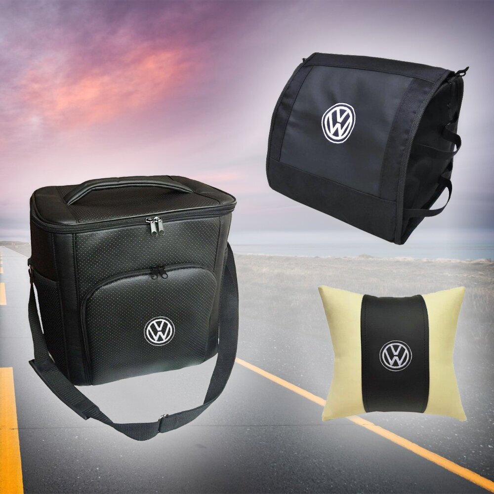 Подарочный набор автомобилиста для Volkswagen (фольцваген): термосумка, подушка и органайзер