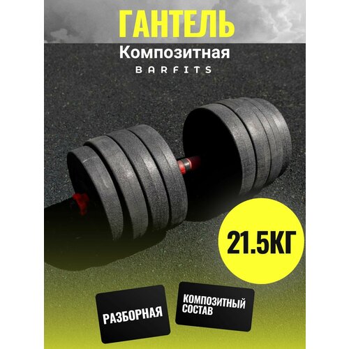 Гантель-трансформер пластиковая разборная 21,5кг, Без переходника