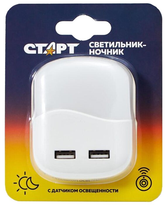 Светильник ночник старт 1LED USB Квадрат - фотография № 1