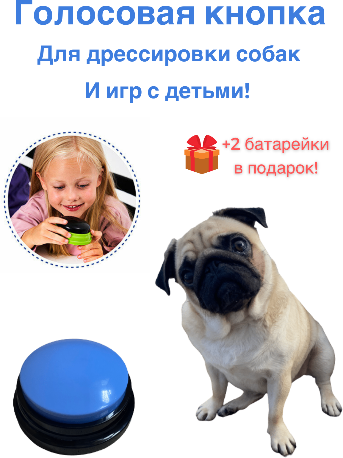 Голосовая кнопка игрушка для собак - фотография № 1