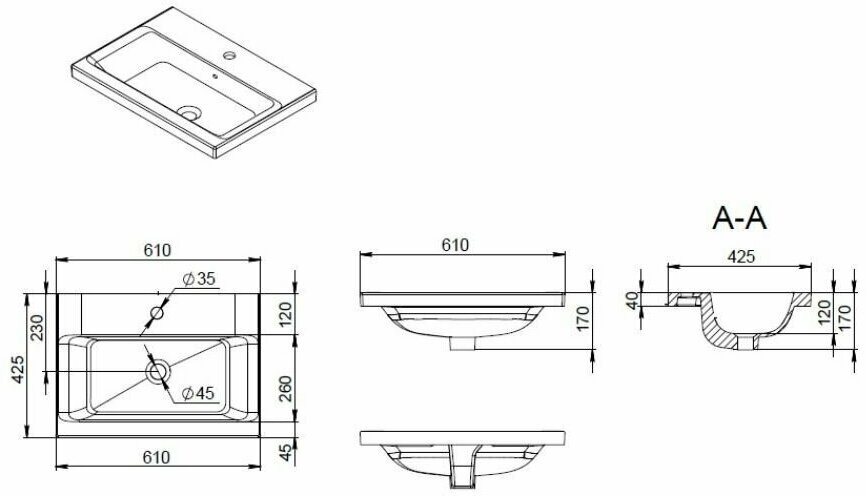 Раковина для ванной AM.PM Gem M90WCC0602WG-F85A02122 со смесителем X-Joy черный, 60 см, мебельная, встроенная, белый глянец, - фотография № 8